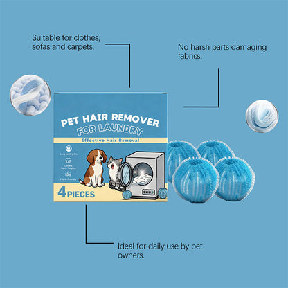 ⏳Buy 1 get 1 Free 🔥 4-Pack Scented Pet Hair Remover Laundry Balls – Fresh & Clean