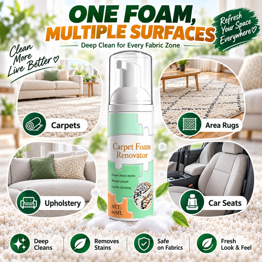 ⏳💧LIMITED-TIME 50% OFF! 🔥Waterless Carpet Foam Stain Remover with Towela